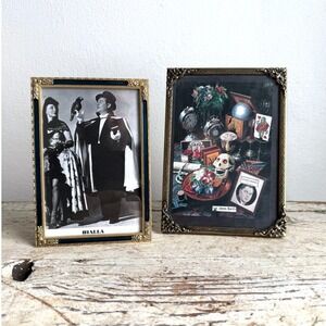 Vintage Ornate Gold Frame Pair Black White Theatrical Photo Still Life Art Decor